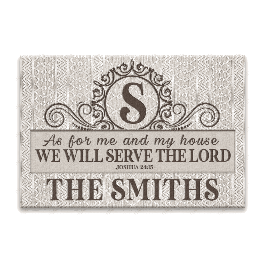 Luvingrace L88 Vintage Monogram Collection As For My House Personalized Doormat