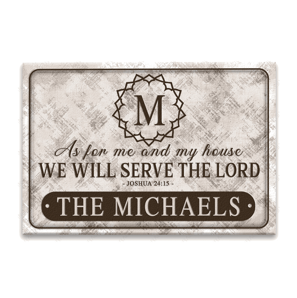 Luvingrace L91 Vintage Monogram Collection As For My House Personalized Doormat