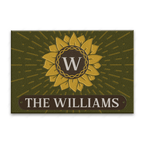 Luvingrace L92 Sunflower Monogram Collection Family Name Personalized Doormat