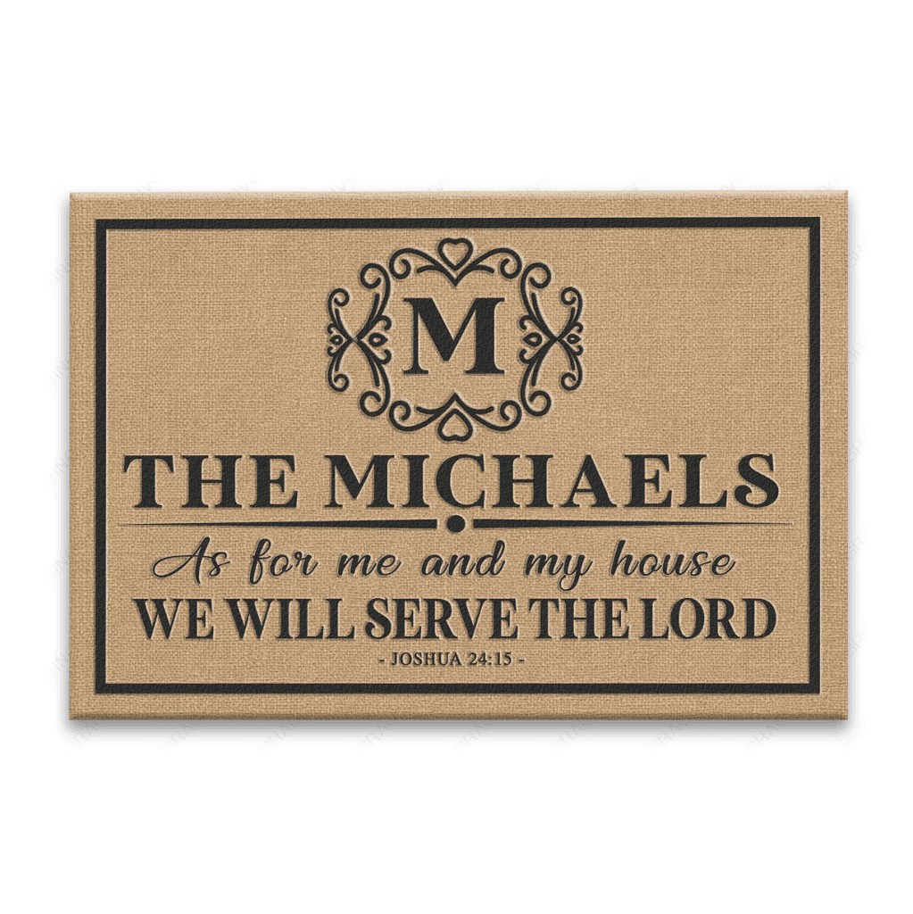 Luvingrace L93 Vintage Monogram Collection As For My House Personalized Doormat