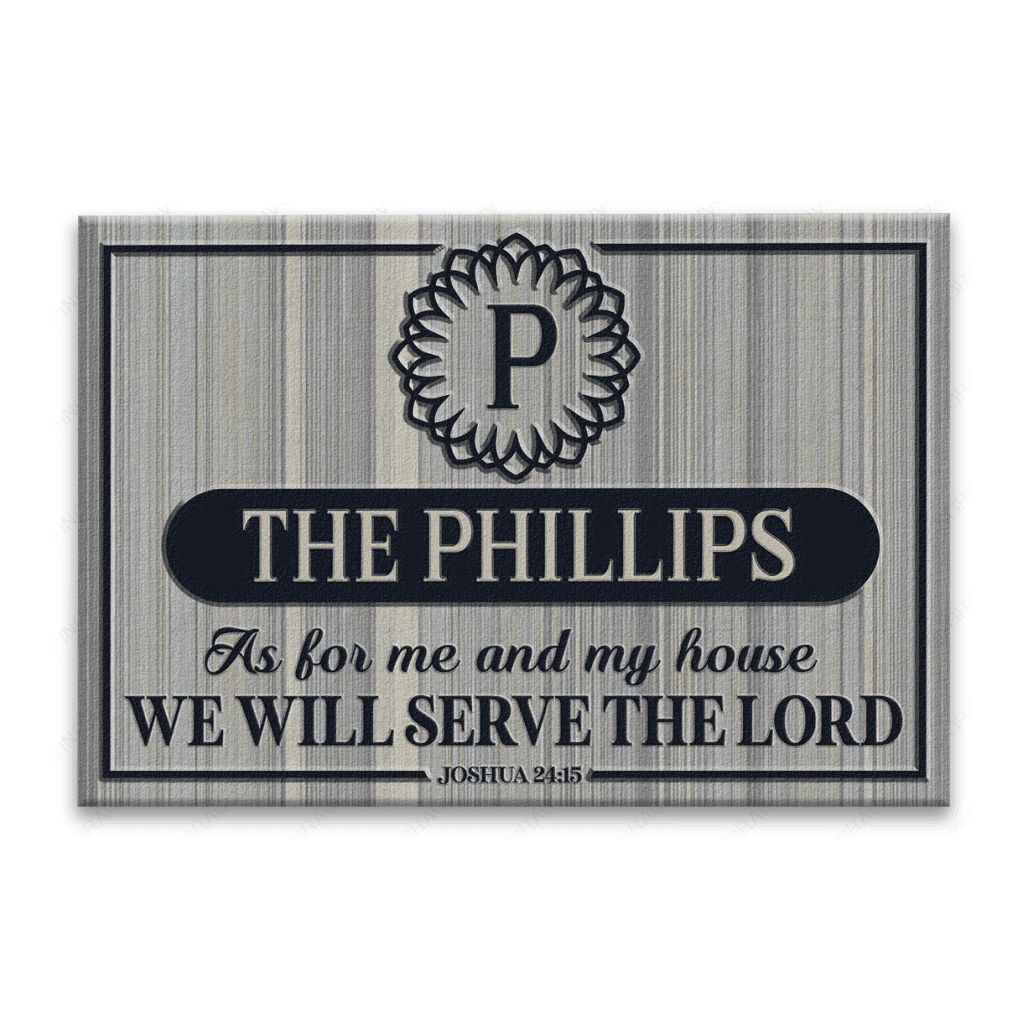 Luvingrace L94 Vintage Monogram Collection As For My House Personalized Doormat