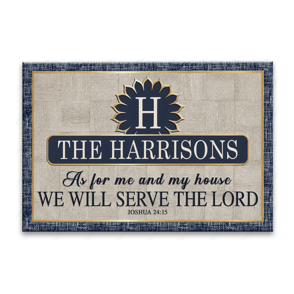 Luvingrace L95 Vintage Monogram Collection As For My House Personalized Doormat