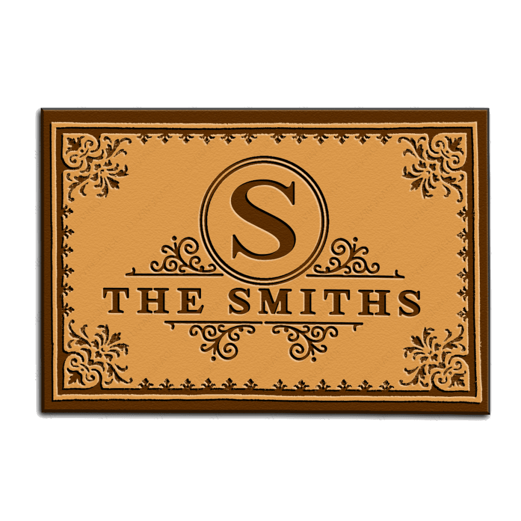 Luvingrace M01 Vintage Monogram Collection Family Name Personalized Doormat