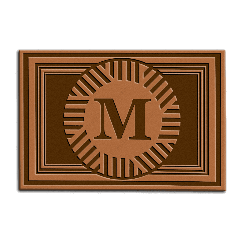 Luvingrace M03 Vintage Monogram The First Letter of Family Name Personalized Doormat