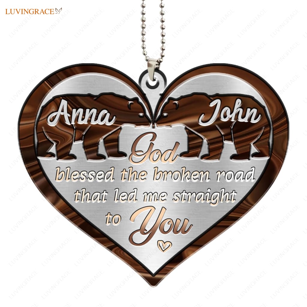 Luvingrace M05 Bear Couple God Blessed Personalized Ornament