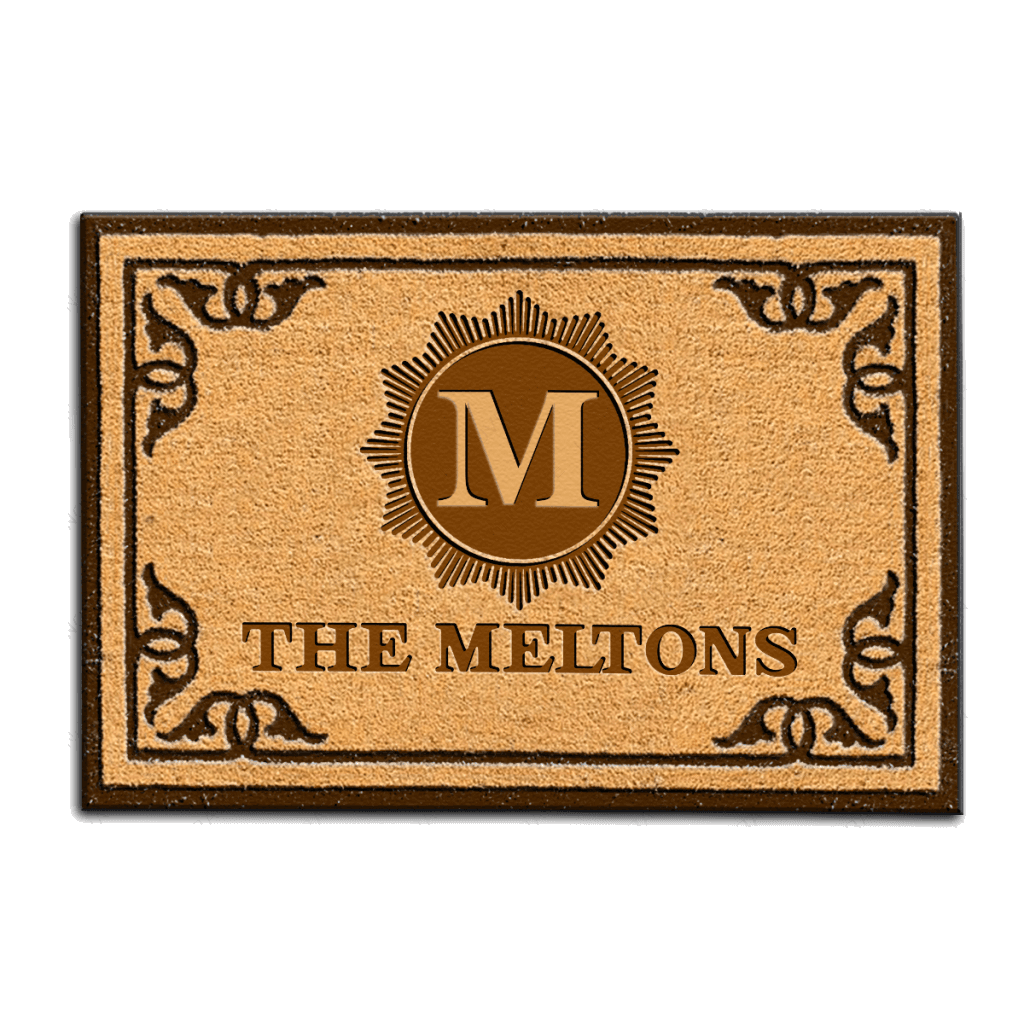Luvingrace M05 Vintage Monogram Collection Family Name Personalized Doormat