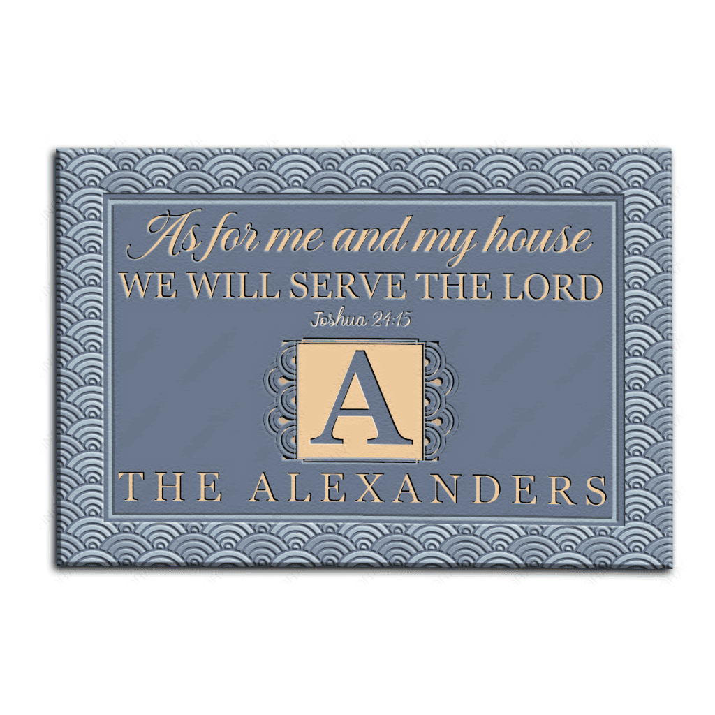 Luvingrace M06 Vintage Monogram Collection As For My House Personalized Doormat