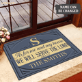 Luvingrace M07 Vintage Monogram Collection As For My House Personalized Doormat