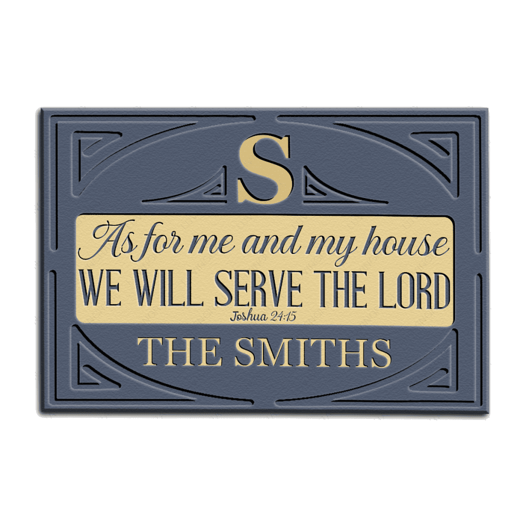 Luvingrace M07 Vintage Monogram Collection As For My House Personalized Doormat