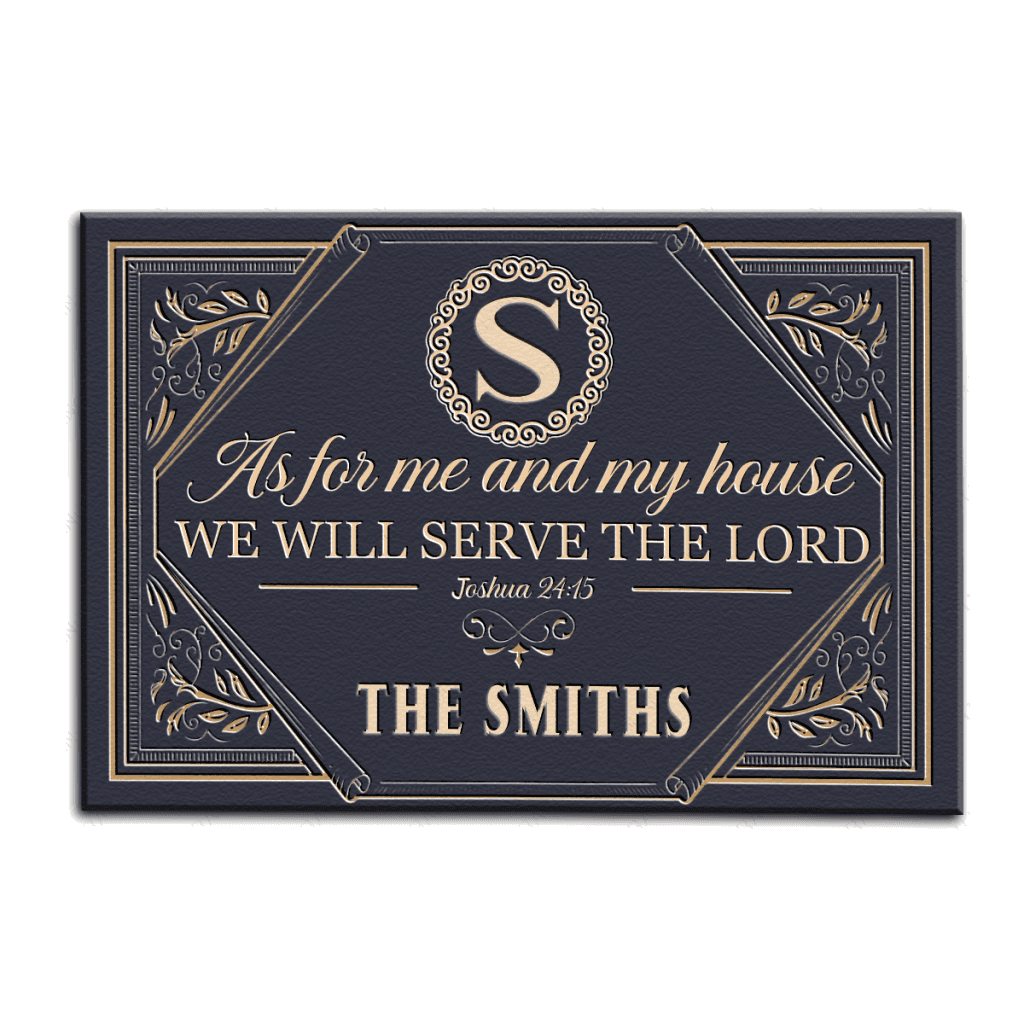 Luvingrace M09 Vintage Monogram Collection As For My House Personalized Doormat