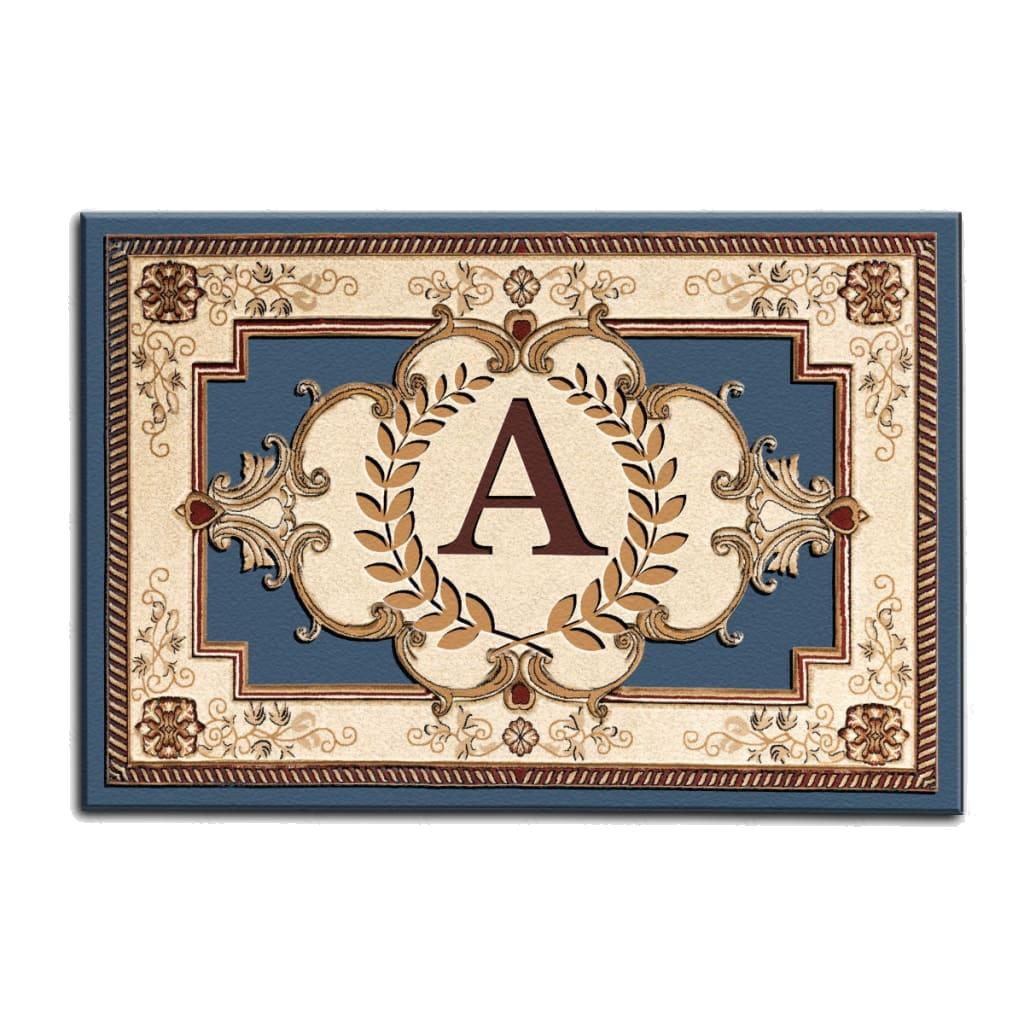 Luvingrace M10 Vintage Monogram The First Letter of Family Name Personalized Doormat