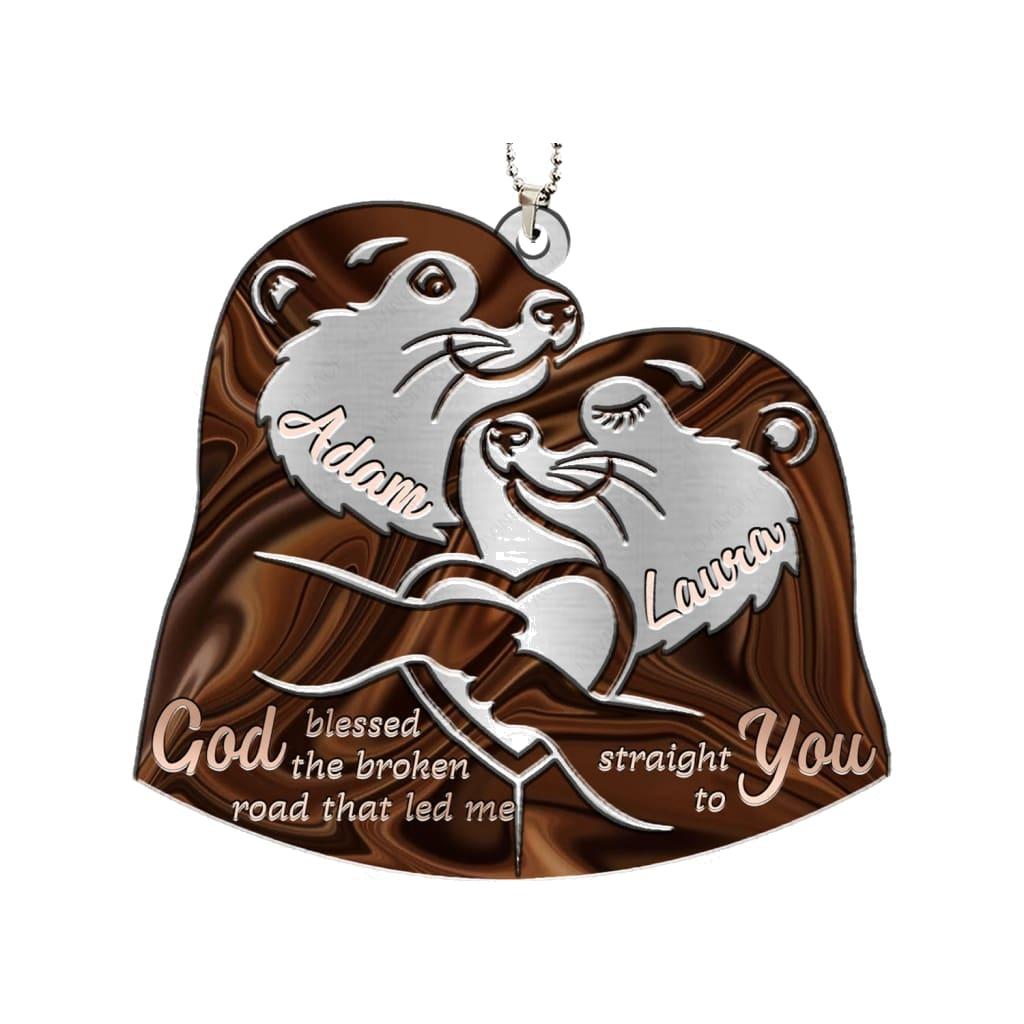 Luvingrace M100 Otter Couple God Blessed Personalized Ornament