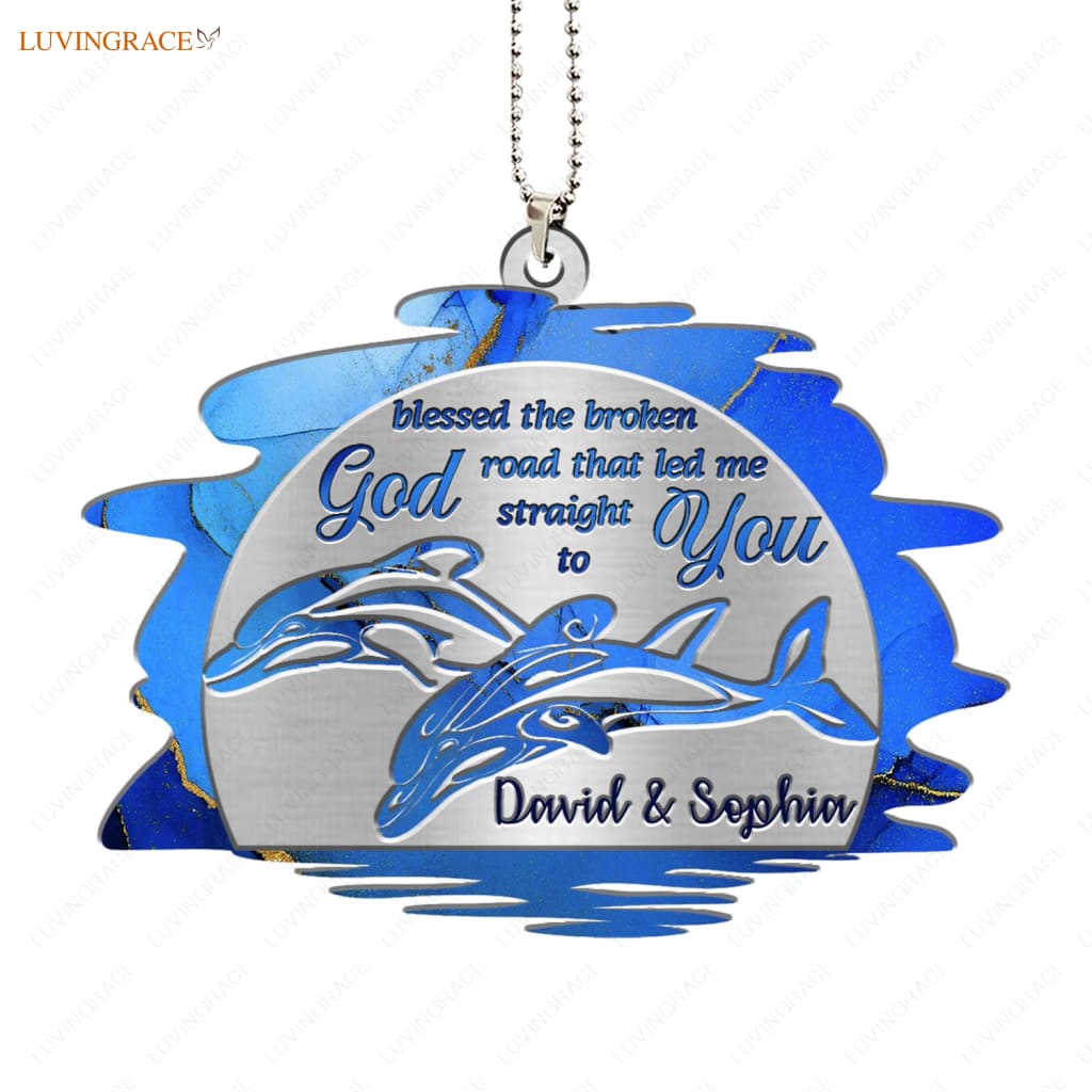 Luvingrace M102 Dolphin Couple God Blessed Personalized Ornament