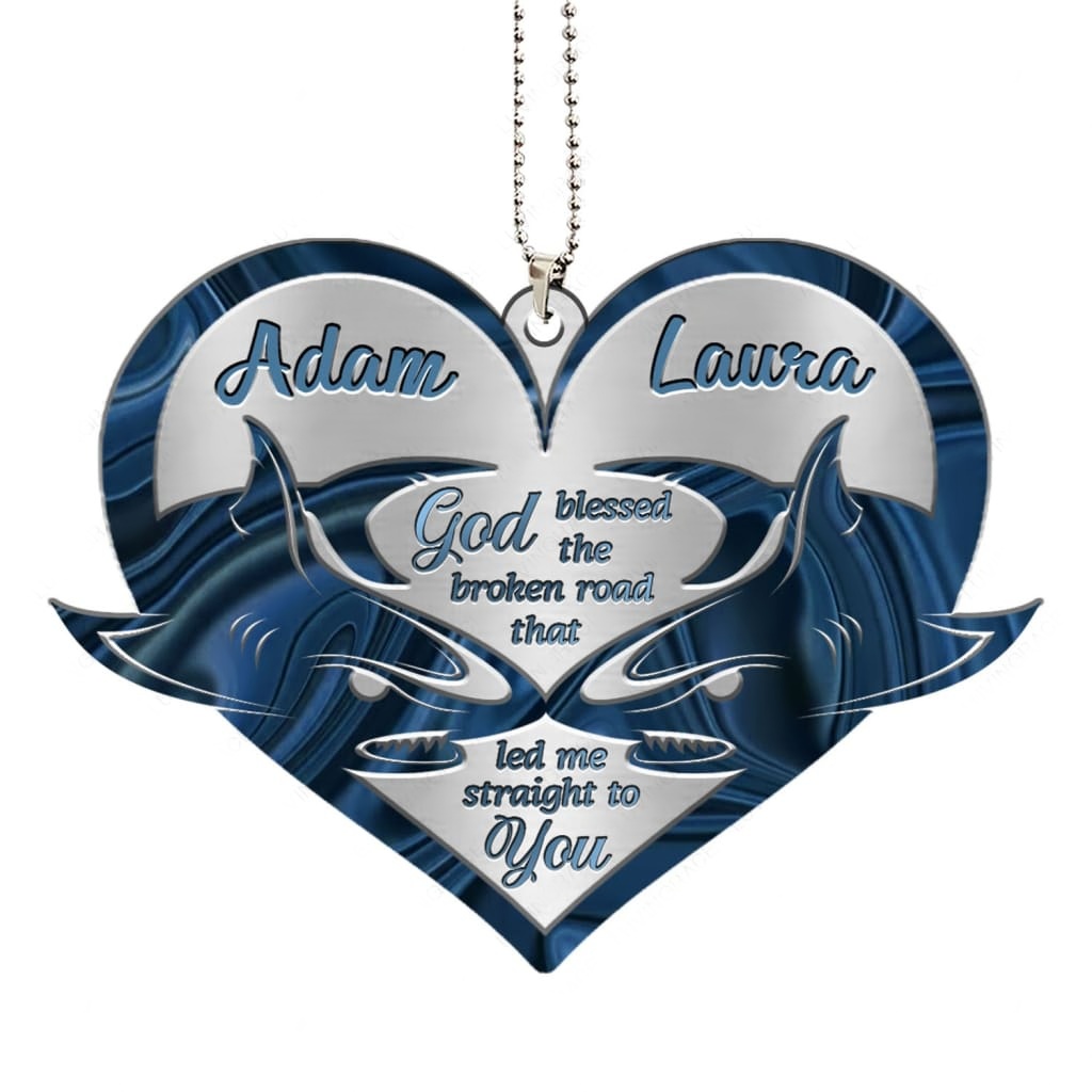 Luvingrace M104 Shark Couple God Blessed Personalized Ornament