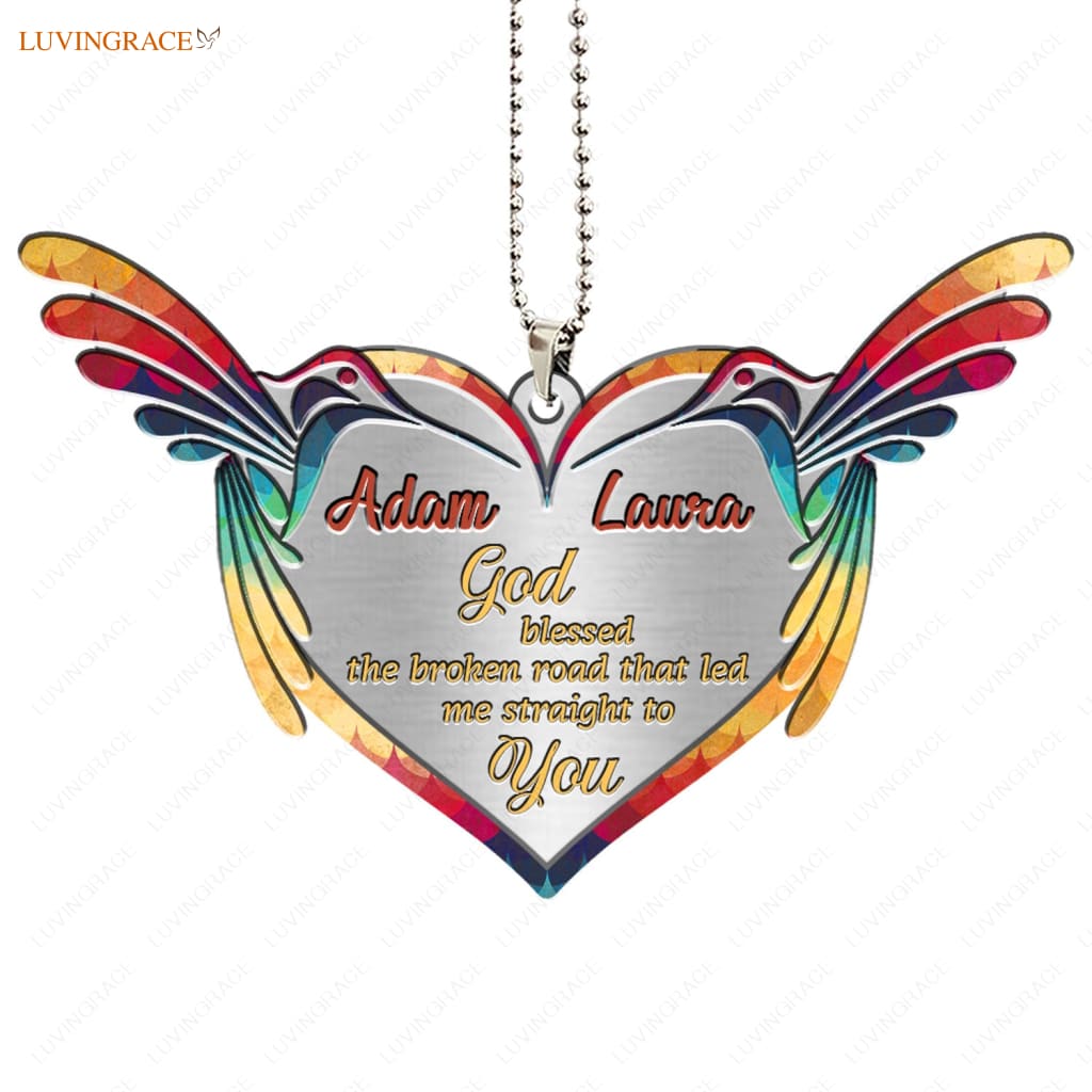 Luvingrace M105 Hummingbird Couple God Blessed Personalized Ornament