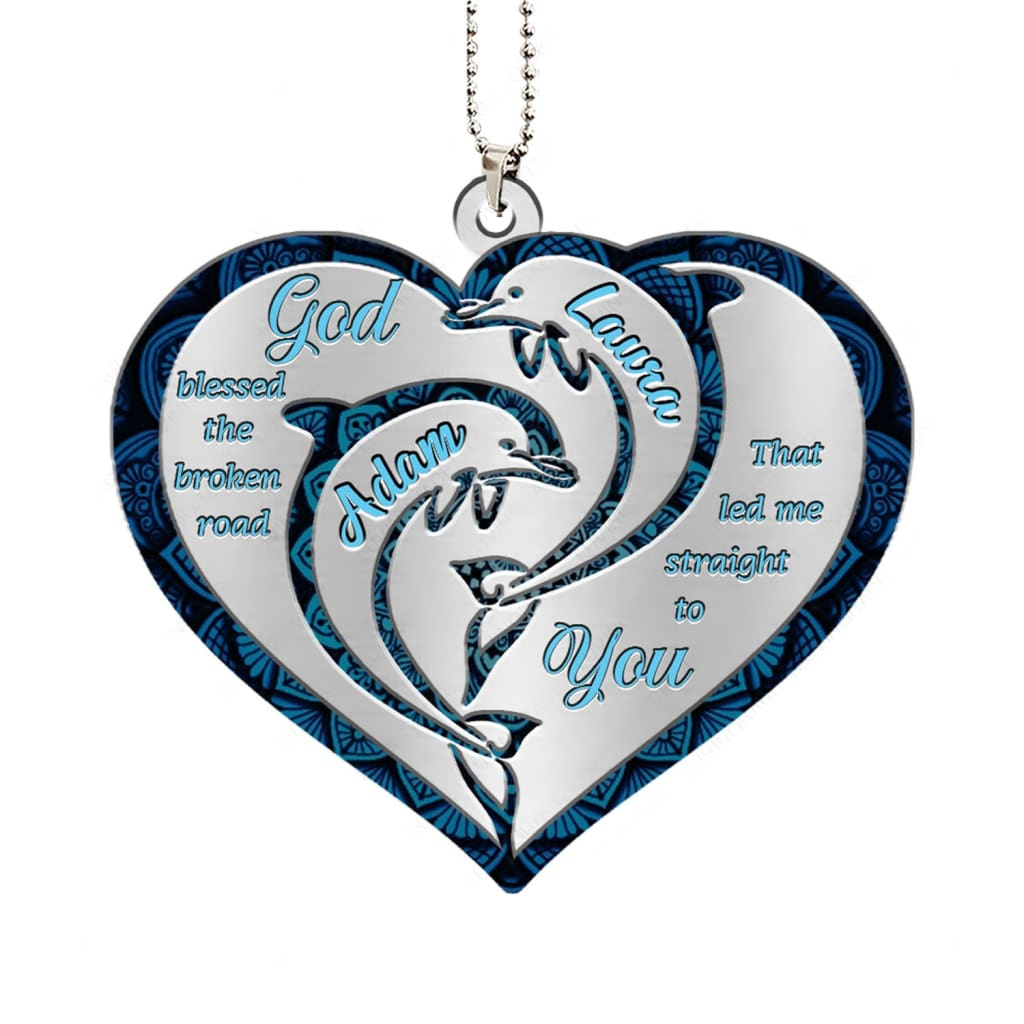 Luvingrace M106 Dolphin Couple God Blessed Personalized Ornament
