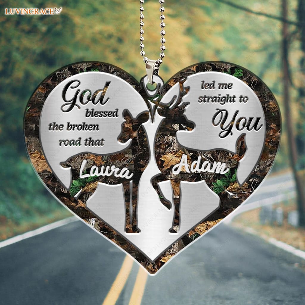 Luvingrace M108 Deer Couple God Blessed Personalized Ornament