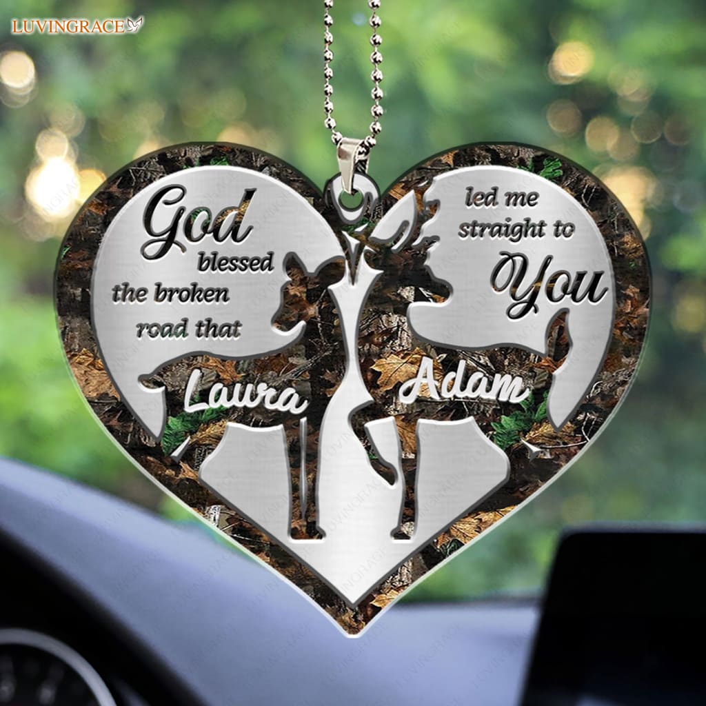 Luvingrace M108 Deer Couple God Blessed Personalized Ornament
