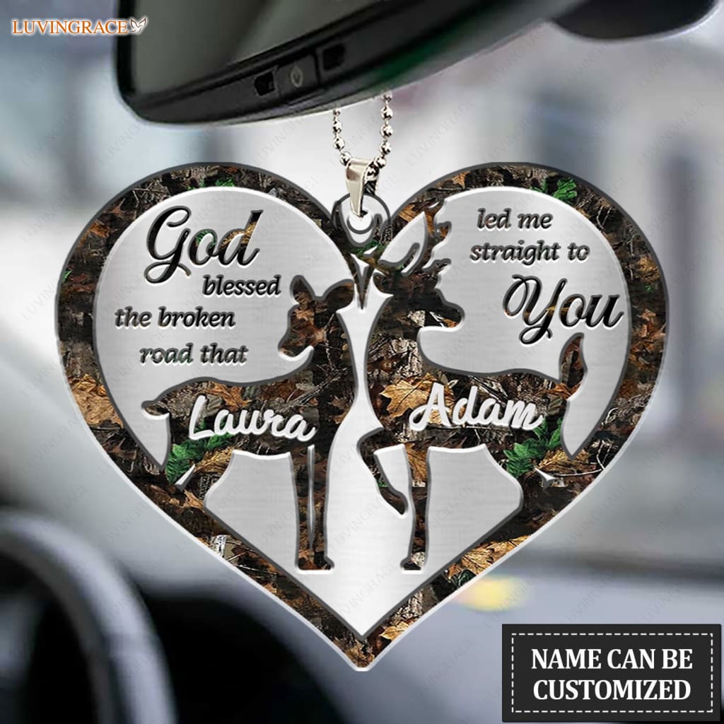 Luvingrace M108 Deer Couple God Blessed Personalized Ornament