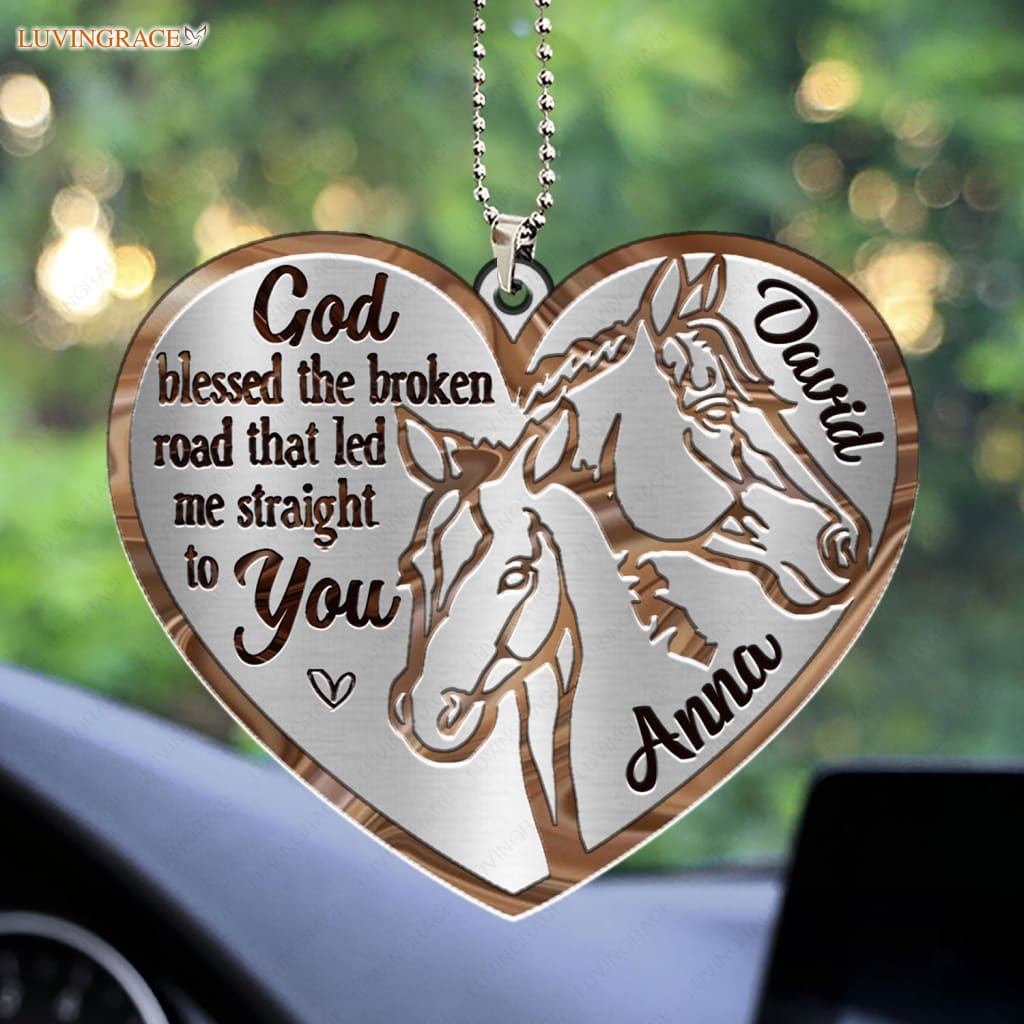 Luvingrace M109 Horse Couple God Blessed Personalized Ornament