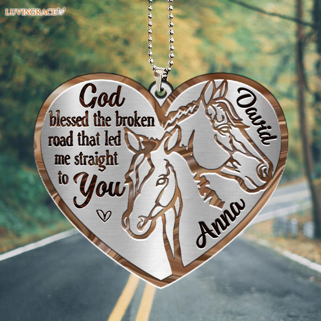 Luvingrace M109 Horse Couple God Blessed Personalized Ornament