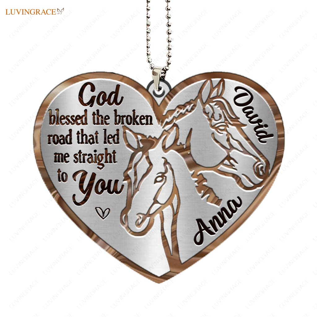 Luvingrace M109 Horse Couple God Blessed Personalized Ornament