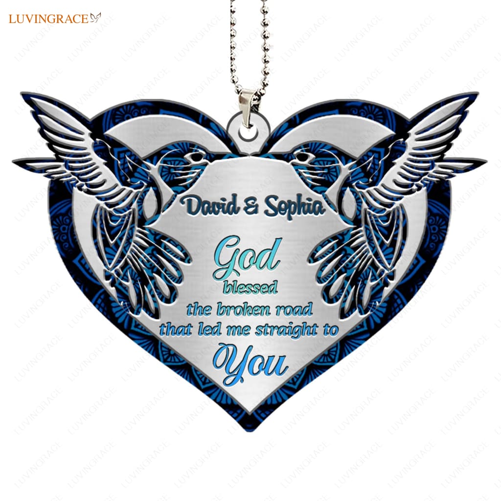 Luvingrace M110 Hummingbird Couple God Blessed Personalized Ornament
