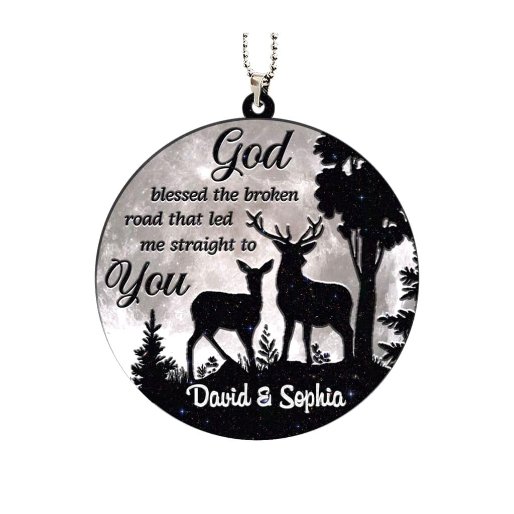 Luvingrace M111 Deer Couple God Blessed Personalized Ornament