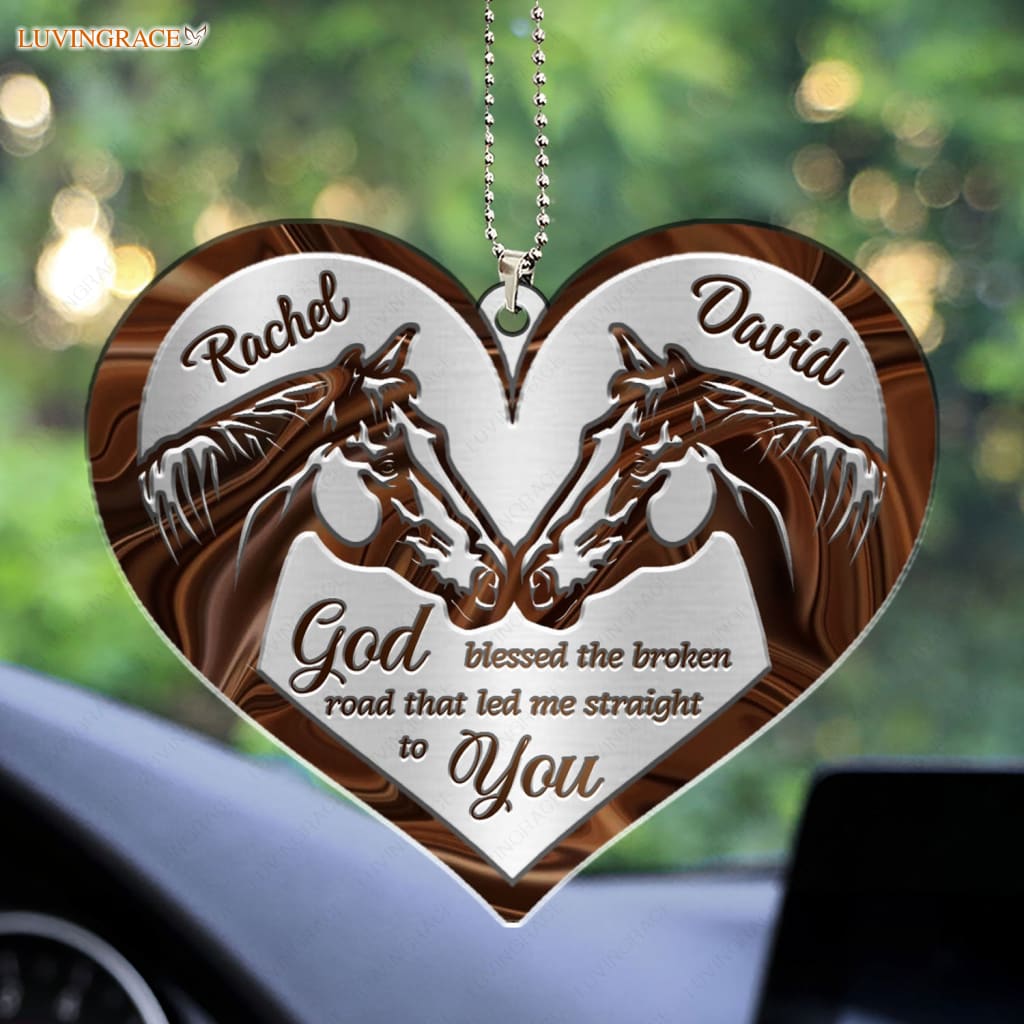 Luvingrace M112 Horse Couple God Blessed Personalized Ornament