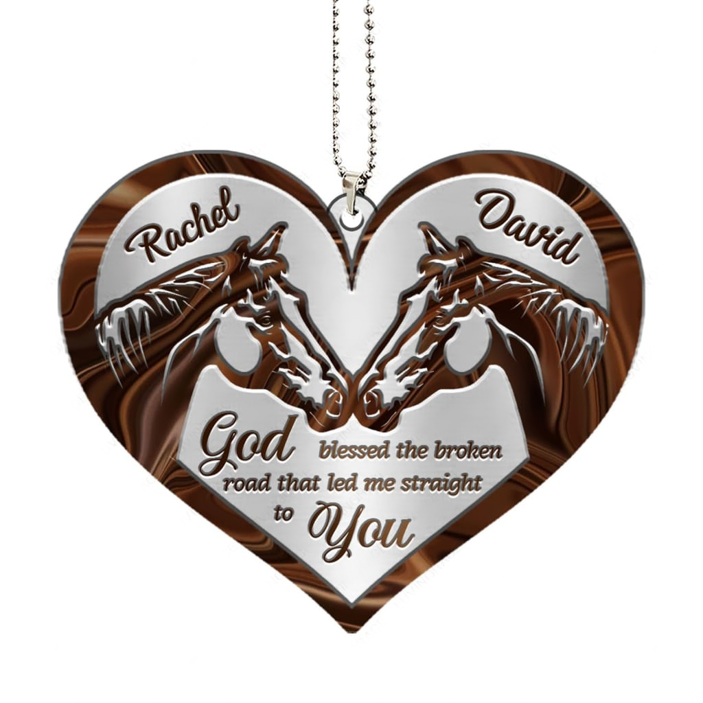 Luvingrace M112 Horse Couple God Blessed Personalized Ornament