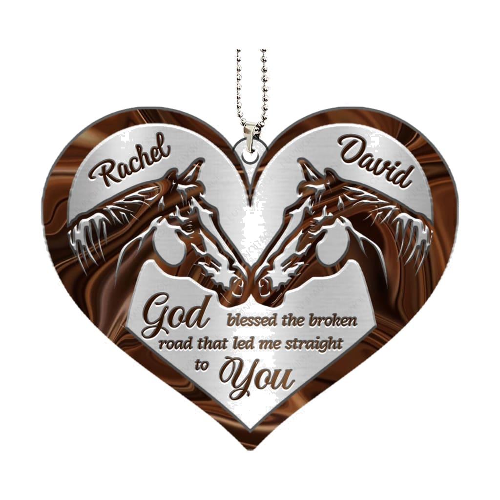Luvingrace M112 Horse Couple God Blessed Personalized Ornament