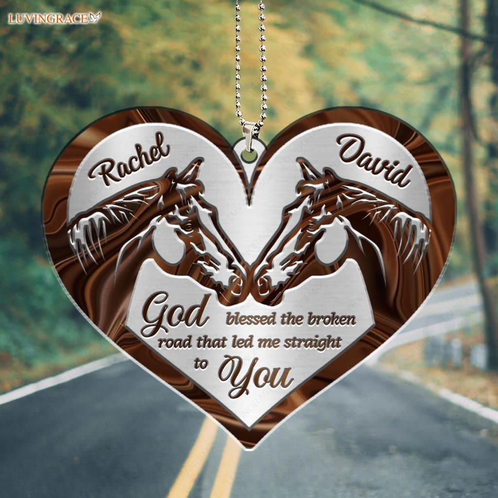 Luvingrace M112 Horse Couple God Blessed Personalized Ornament