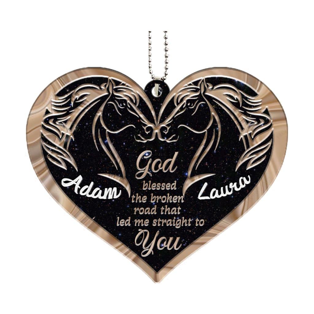 Luvingrace M113 Horse Couple God Blessed Personalized Ornament