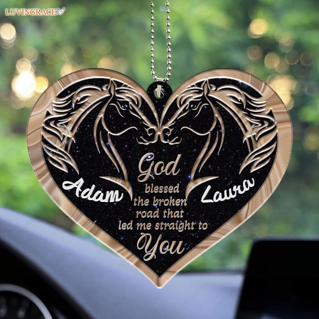 Luvingrace M113 Horse Couple God Blessed Personalized Ornament