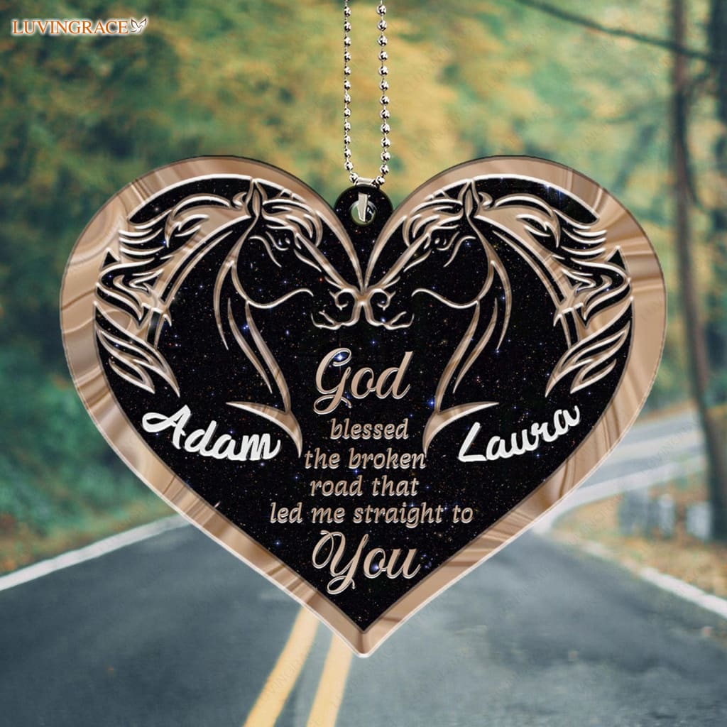 Luvingrace M113 Horse Couple God Blessed Personalized Ornament