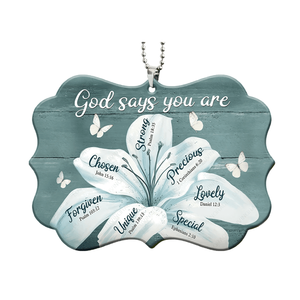 Printfamily M115 White Lily God Says You Are Ornament