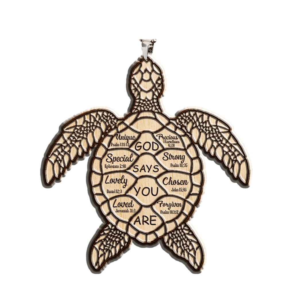 Luvingrace M118 Sea Turtle God Says You Are Wood Engraved Ornament