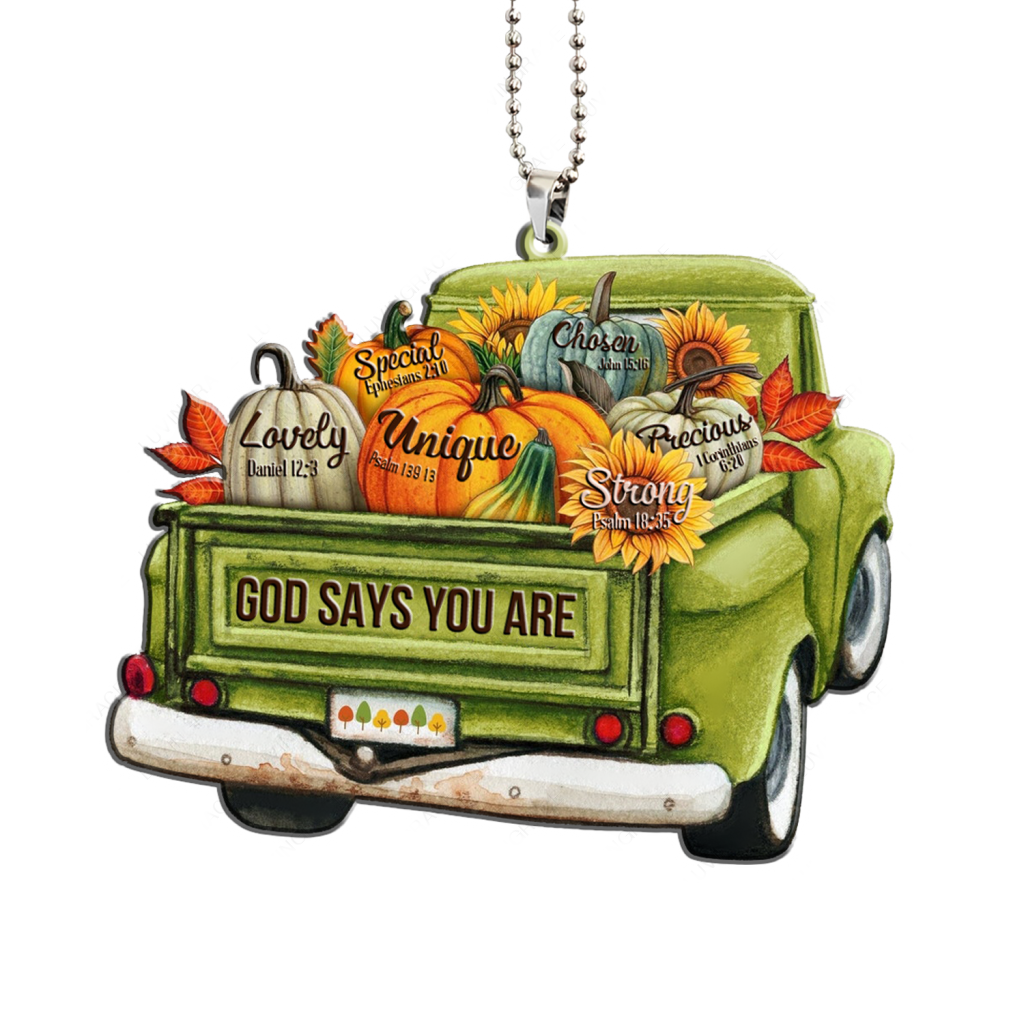Printfamily M119 Pumpkin Truck God Says You Are Ornament