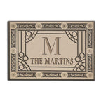 Luvingrace M12 Vintage Monogram Collection Family Name Personalized Doormat