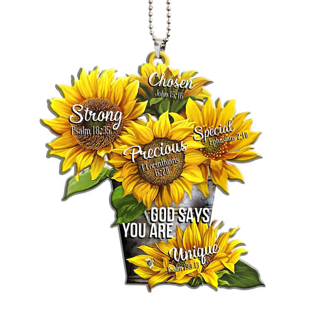 Printfamily M122 Sunflower God Says You Are Ornament