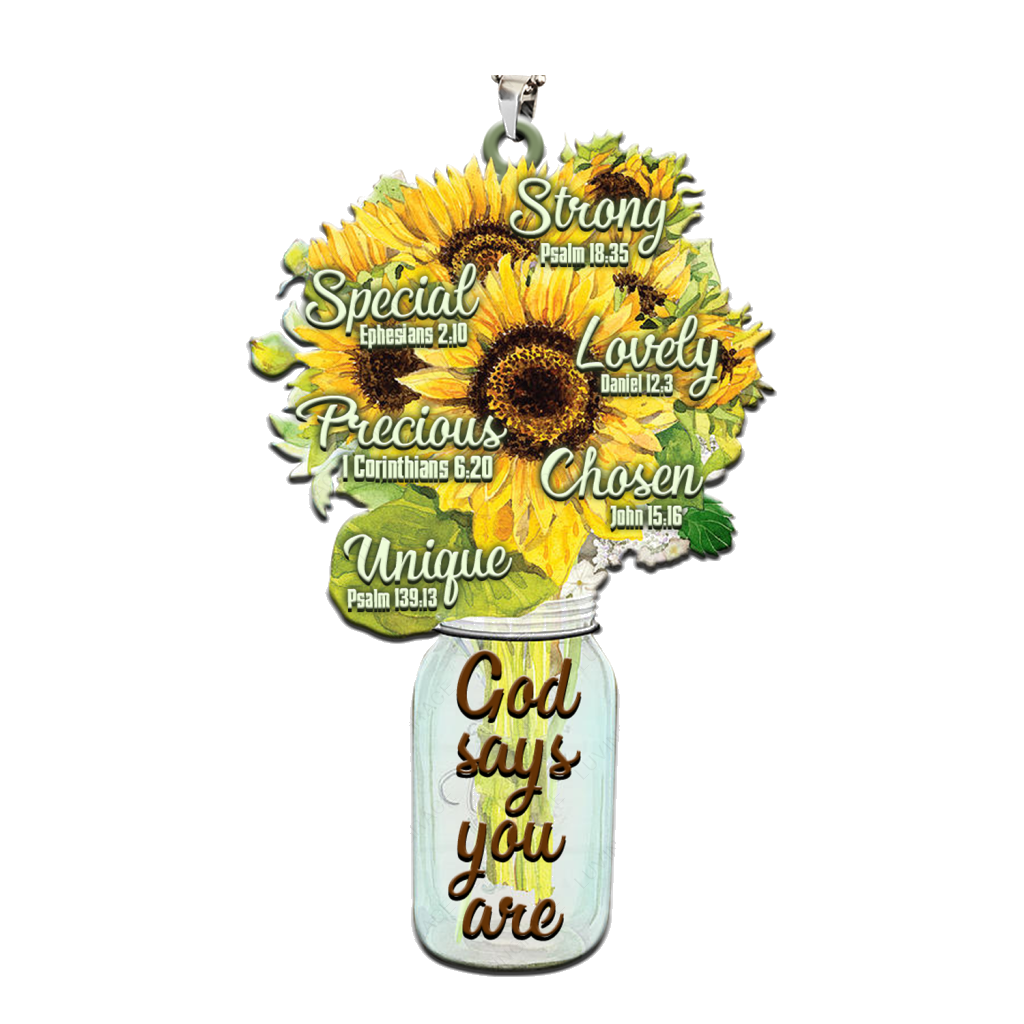 Printfamily M124 Sunflower God Says You Are Ornament