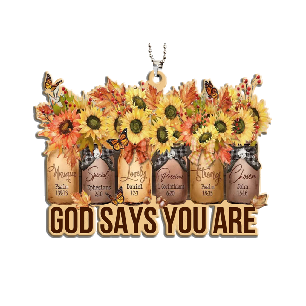 Printfamily M127 Sunflower God Says You Are Ornament
