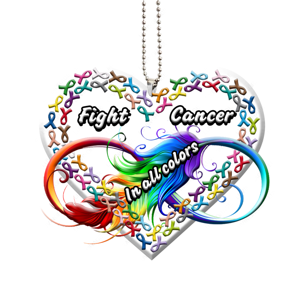 Printfamily M129 Fight Cancer In All Colors Ornament