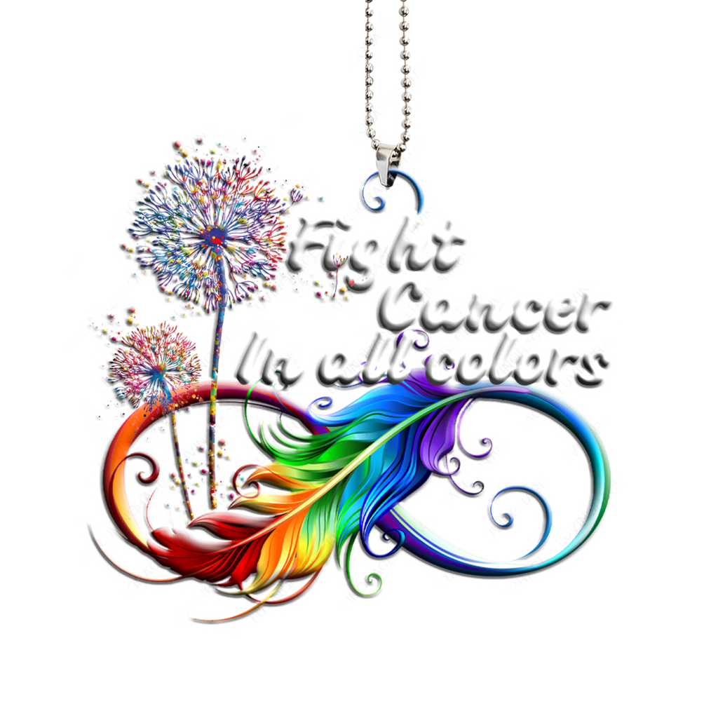 Printfamily M133 Dandelion Fight Cancer In All Colors Ornament