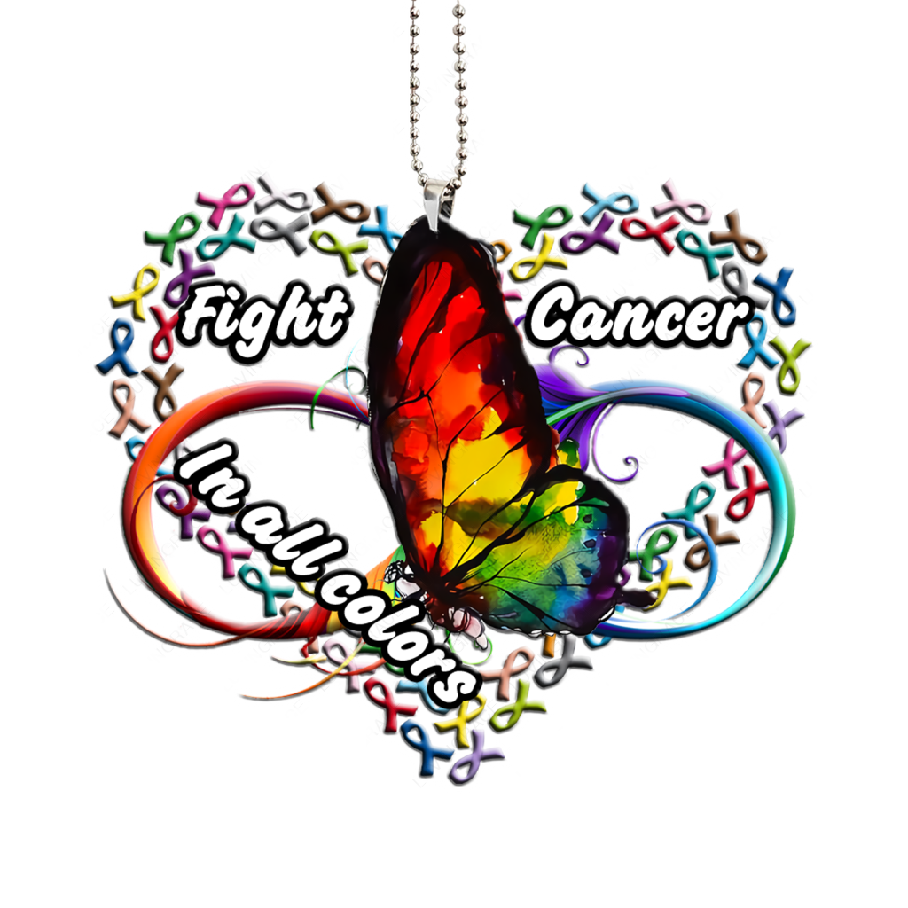 Luvingrace M135 Butterfly Fight Cancer In All Colors Ornament