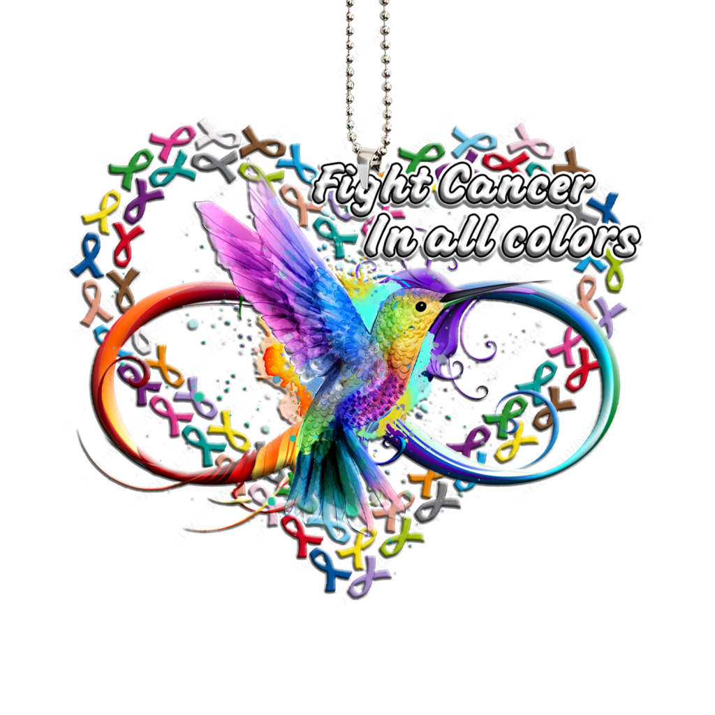 Luvingrace M136 Hummingbird Fight Cancer In All Colors Ornament