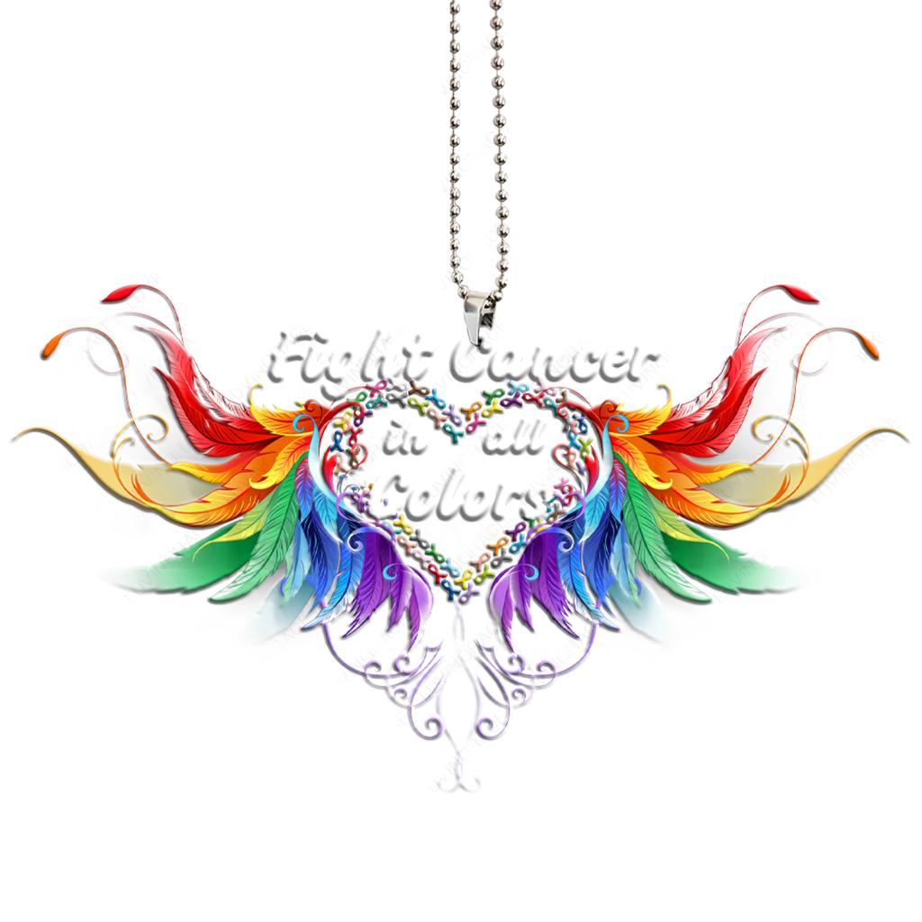 Printfamily M137 Angel Wings Fight Cancer In All Colors Ornament