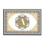 Luvingrace M16 Elegant Monogram The First Letter of Family Name Personalized Doormat