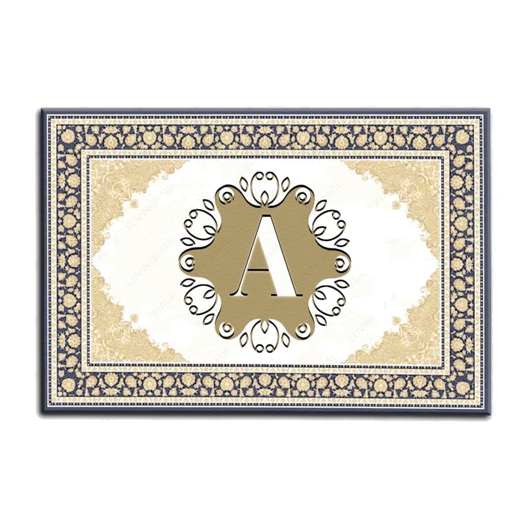 Luvingrace M16 Elegant Monogram The First Letter of Family Name Personalized Doormat