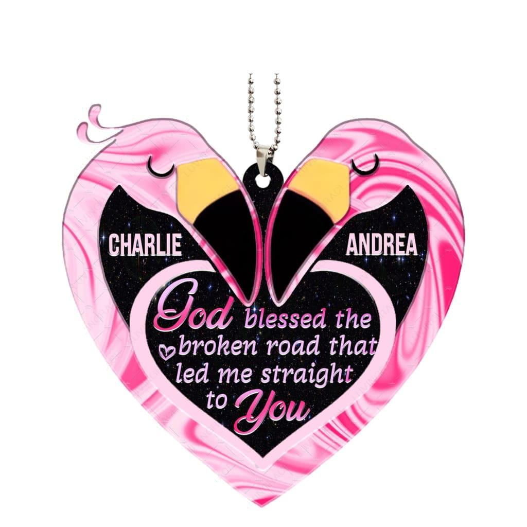 Luvingrace M17 Flamingo Couple God Blessed Personalized Ornament
